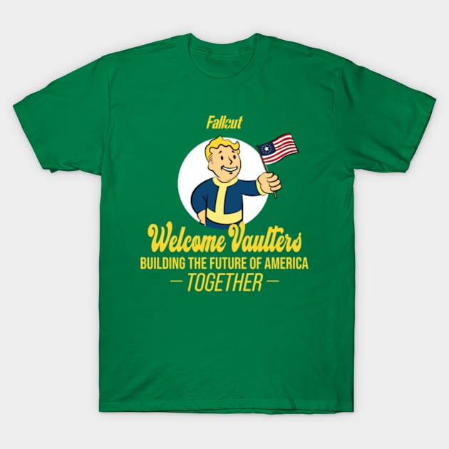 FALLOUT: WELCOME VAULTERS T-Shirt by FunGangStore